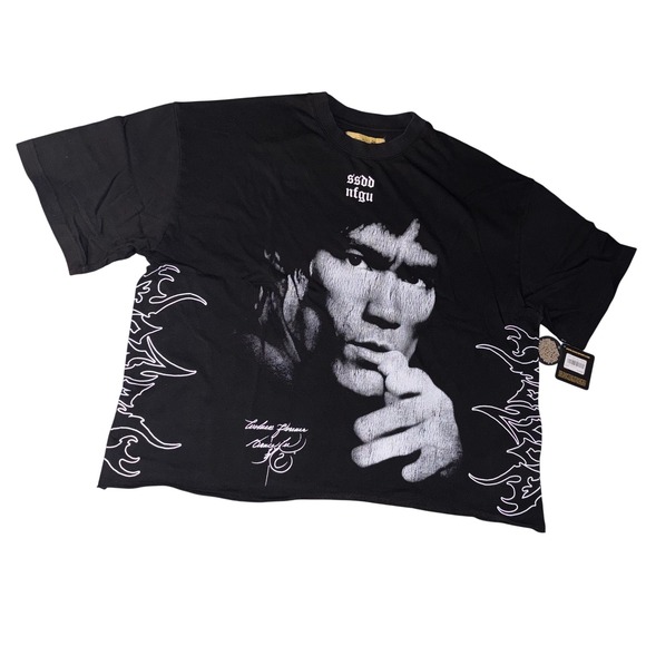Bruce Lee Other - Bruce Lee Darc‎ Sport Tee Black T-Shirt Mens XL Raw Hem Box Cut Cropped 204/1000